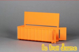 Benne 40m3 + couvercle orange